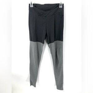 Gymshark Two Tone Leggings Crossover Criss Cross Waist Black Gray Size Small